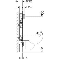 GEBERİT ALPHA Asma klozet için Kombifix elemanı, 109 cm, 8 cm gömme rezervuar ile, destek ayakları ile- (110.174.00.1)