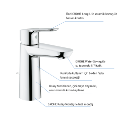 Bauedge Tek Kumandalı Lavabo Bataryası M Boyut 23758000