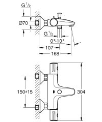 GROHE Grohtherm 800 Termostatik Banyo Bataryası - 34576000
