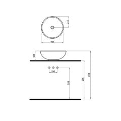 Newart Yuvarlak Çanak Lavabo Dışı Altın-İçi Beyaz 5010G-W
