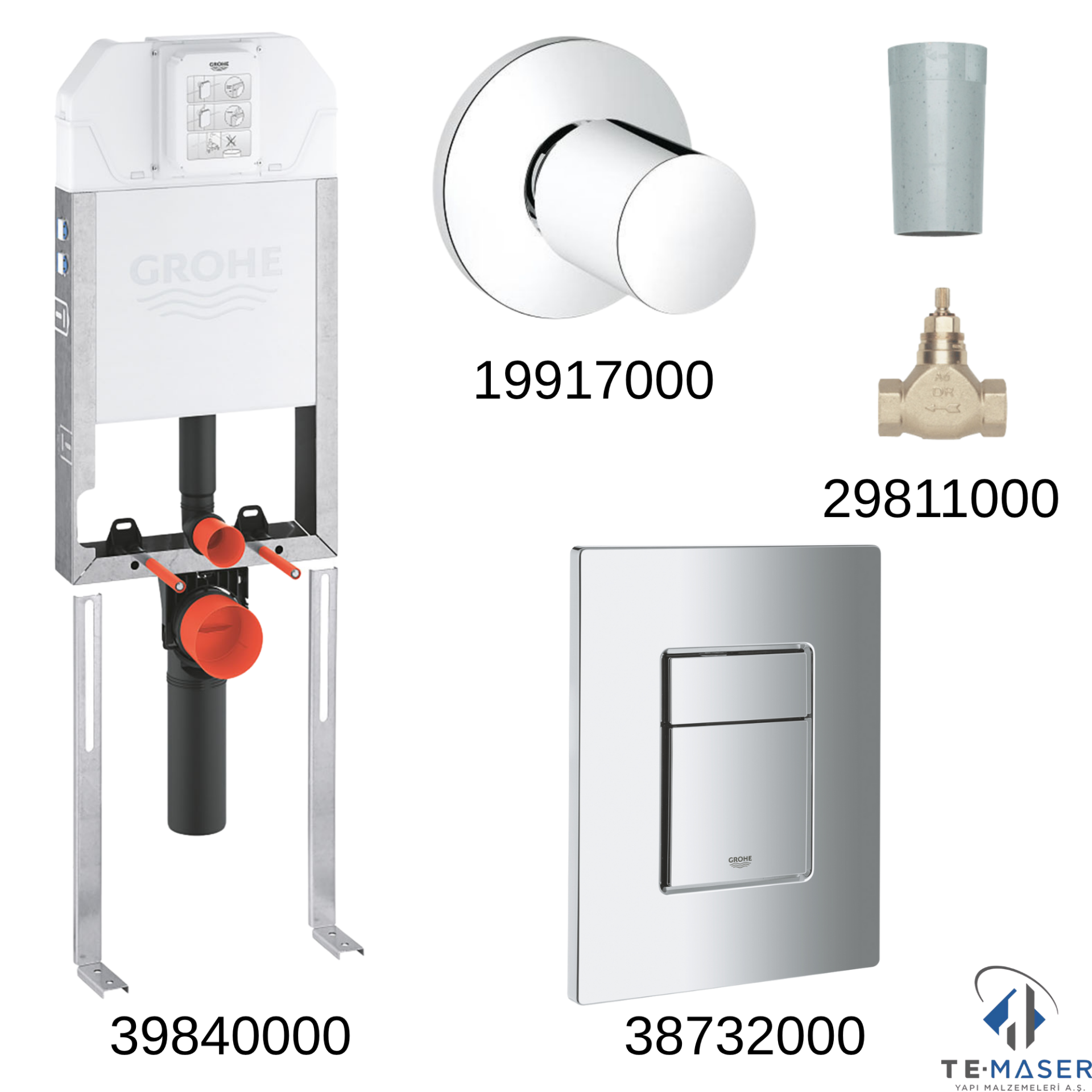 GROHE Duvar içi İnce Gömme Rezervuar Seti (8cm)