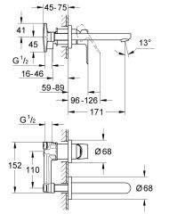 Bauedge İki Delikli Lavabo Bataryası 20474000