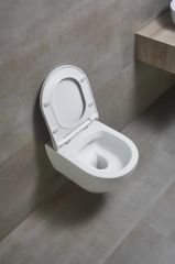 Knidos Asma Klozet-BEYAZ (Tah.Delikli)+Soft Close Kapak - (88303601100004310)