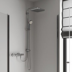 GROHE Tempesta Cosmopolitan System 250 Cube Kare Duvar Bağlantılı, Divertörlü Duş Sistemi - 26694001