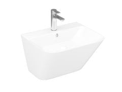 Lucco Asma Yarım Monoblok Lavabo 55x45 cm Parlak Beyaz 100604-101