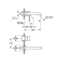 GROHE Essence İki Delikli Lavabo Bataryası M Cool Sunrise - 29192GL1