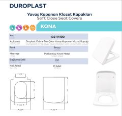 Bagno Beyaz Kona Soft Close Klozet Kapağı (BG.102114100)