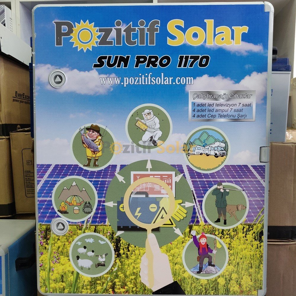 SunPro1170 Taşınabilir Güç Kaynağı Solar Jenaratör Hazır Set