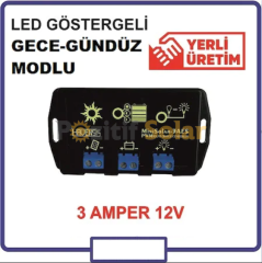 12 Volt 3 Amper Solar Şarz Kontrol Cihazı Gece Gündüz Modlu