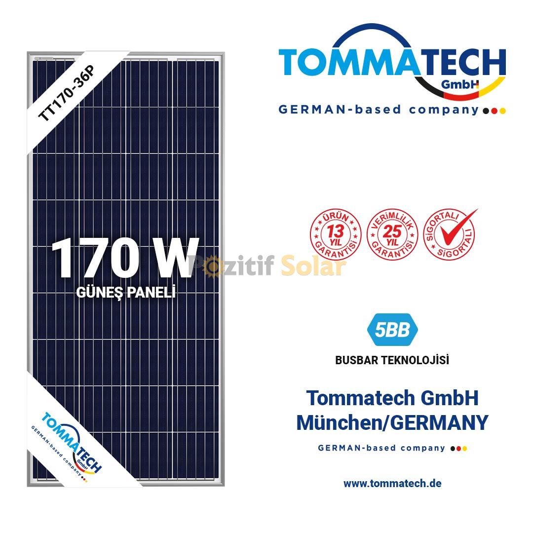 Tommatech 170 W Watt Polikristal Güneş Paneli Solar Panel 1. Sınıf A Class