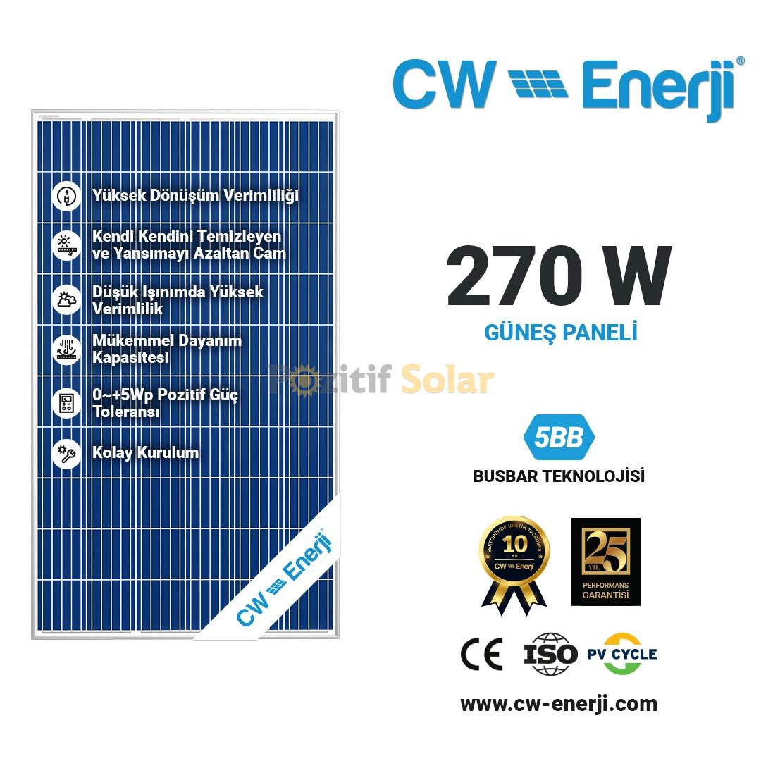 Tommatech 270 Watt Güneş Paneli Solar Panel Polikristal 24 Volt 1.Sınıf A Class