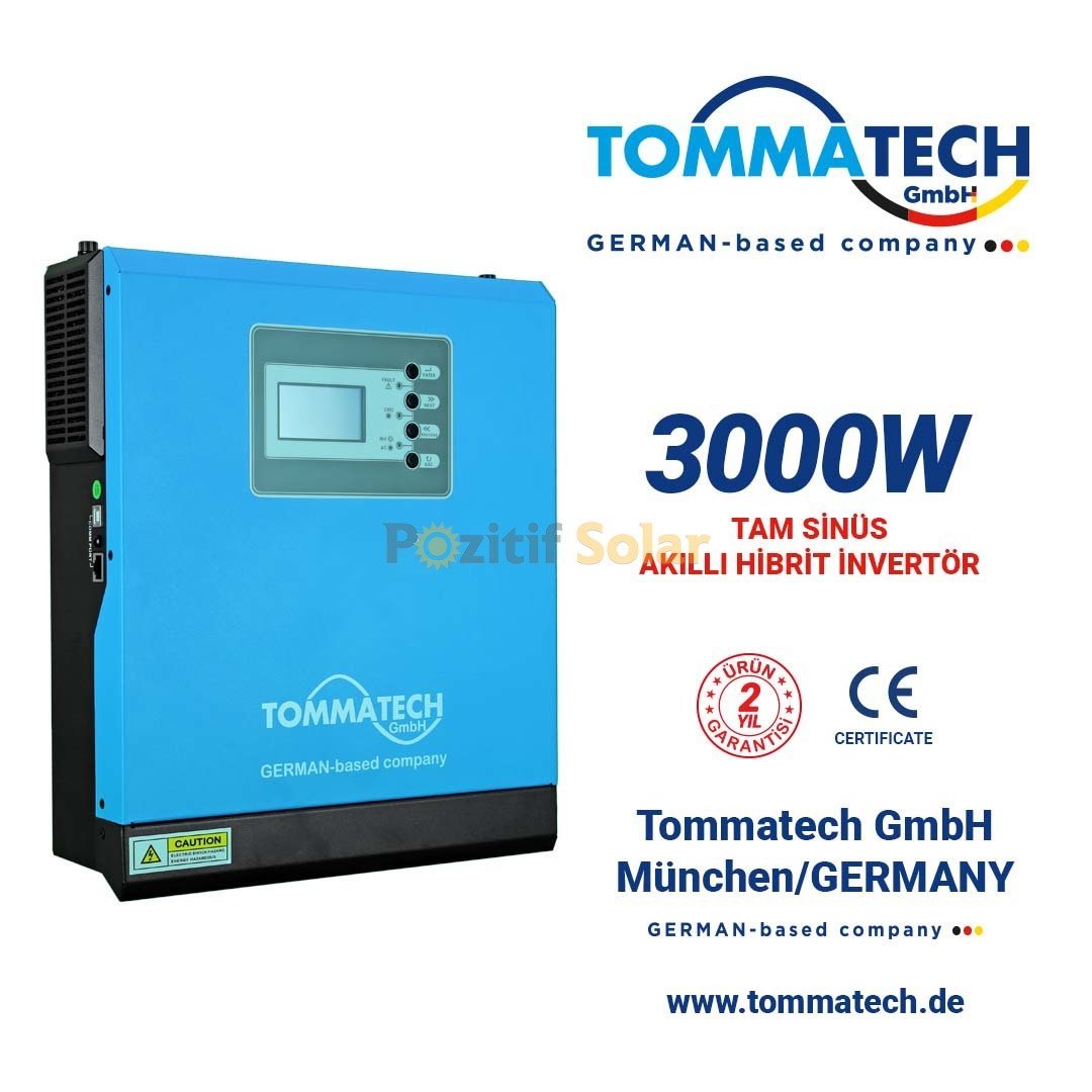 Tommatech New 3 kva 3000 watt 24 Volt Akıllı inverter İnvertör