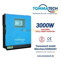 Tommatech New 3 kva 3000 watt 24 Volt Akıllı inverter İnvertör