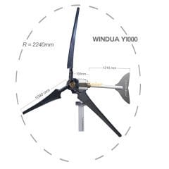 Windua Y5000 5 KW Rüzgar Türbini 12/24/48 Volt Yatay Eksen