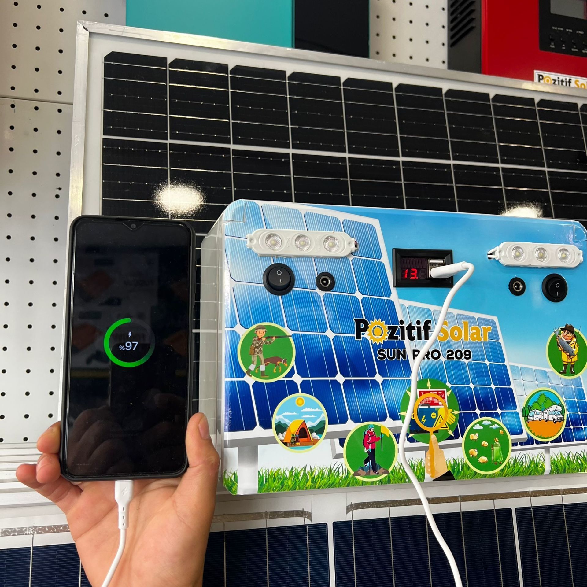 SunPro 213 Taşınabilir Güç Kaynağı Solar Jenaratör Hazır Set 18 Ah Lifepo4