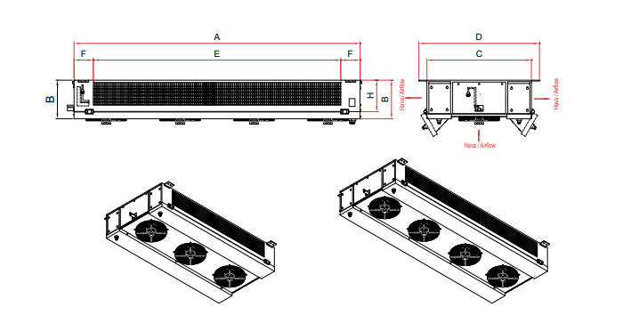 ATK 440 56 43,2 m² TAVAN EVAPORATÖR