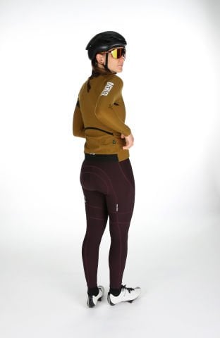 Women Thermal Rain Bib Tights Dark Berry