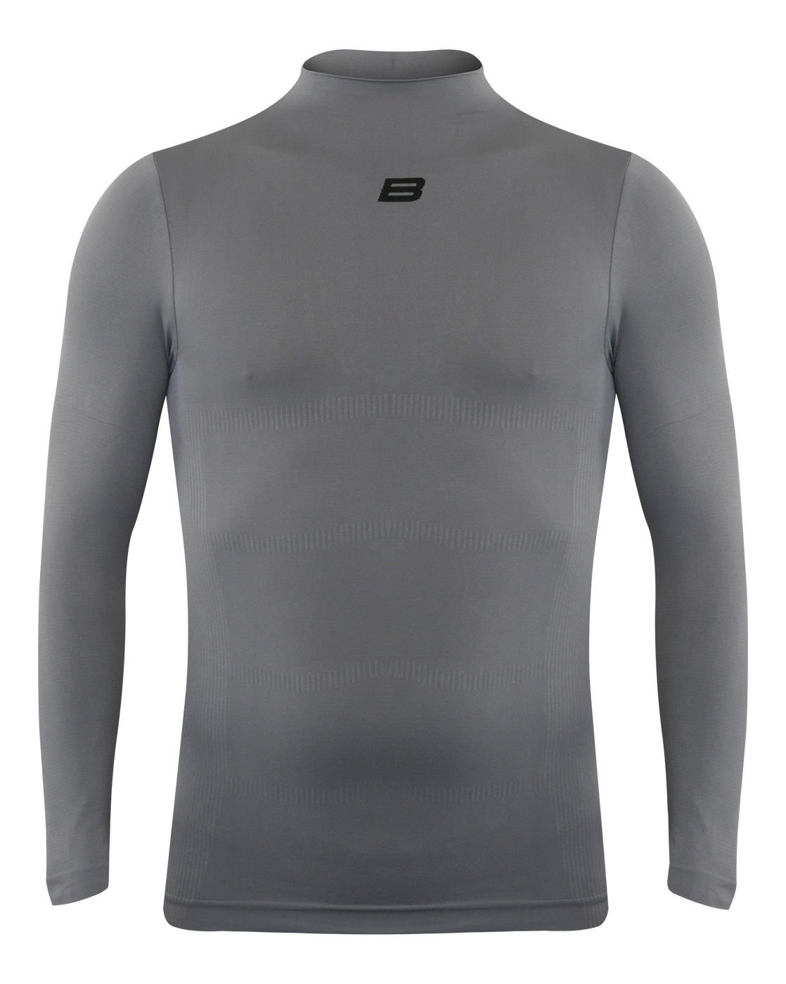 High Collar Seamless LS Baselayer | Grey