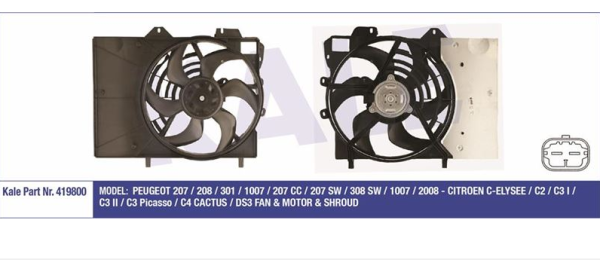 PEUGEOT & CİTROEN 207 / 208 / 301 / C2 / C3 / C4 CACTUS / DS3 / C-ELYSEE RADYATÖR FAN MOTORU