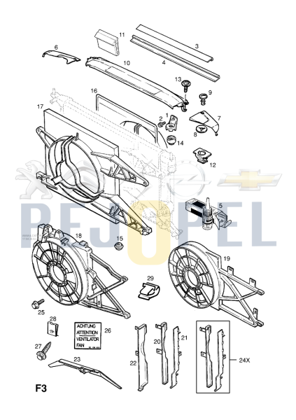 VECTRA B 96-01 BM RADYATÖR BAĞL.BRAKETİ : R