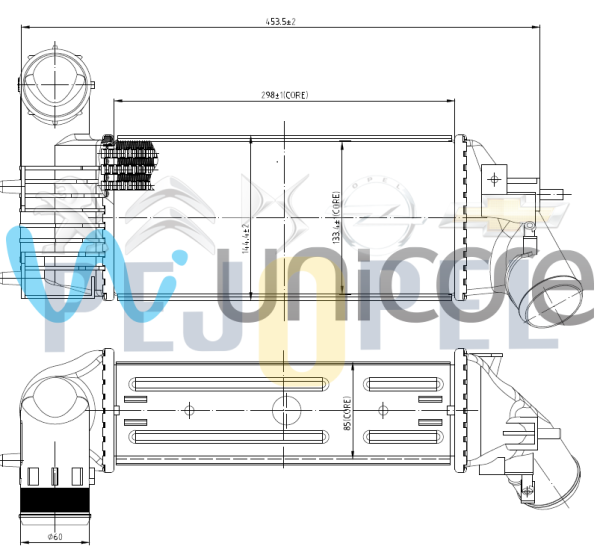 TURBO RADYATÖRÜ PEUGEOT 406 / 607 - CİTROEN C5 2.0 HDI 1999 SONRASI ( 0384.F3 )