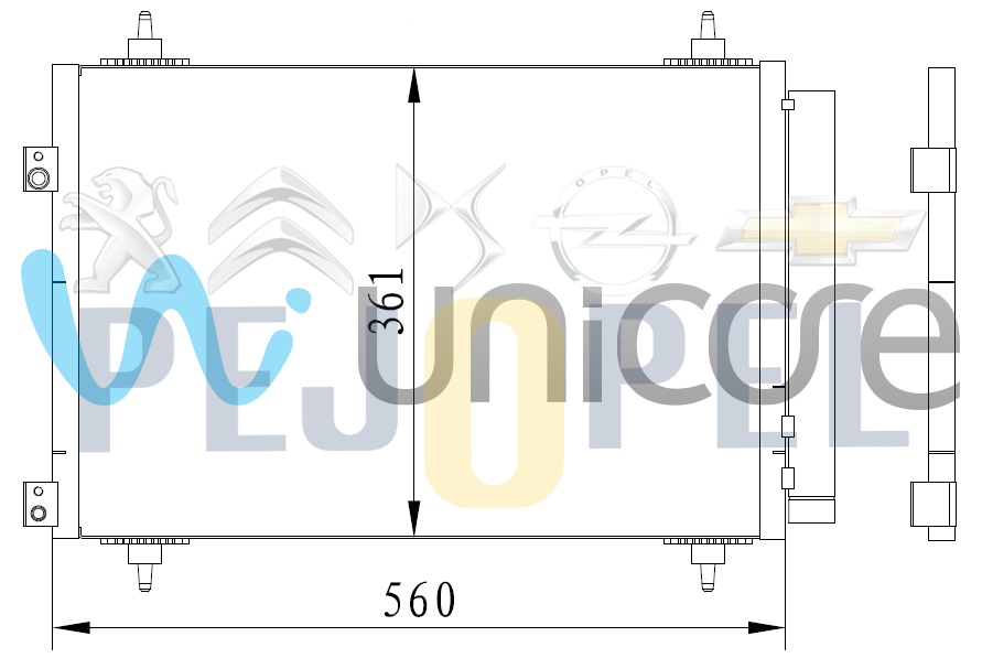 KLİMA RADYATÖRÜ CİTROEN C4 - BERLİNGO - PEUGEOT 307 - 308 - 408 - 5008 - 3008 (2009-2015) 1,6 HDI - 2,0HDI (535*361) (6455.CX)