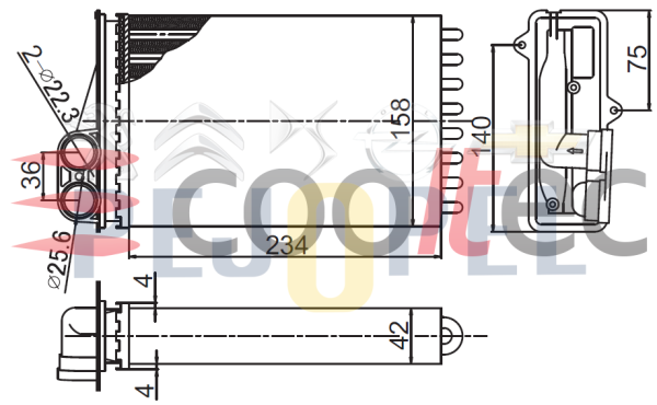 KALORİFER RADYATÖRÜ PEUGEOT 207 2006 SONRASI 234*158 (6448.P9)