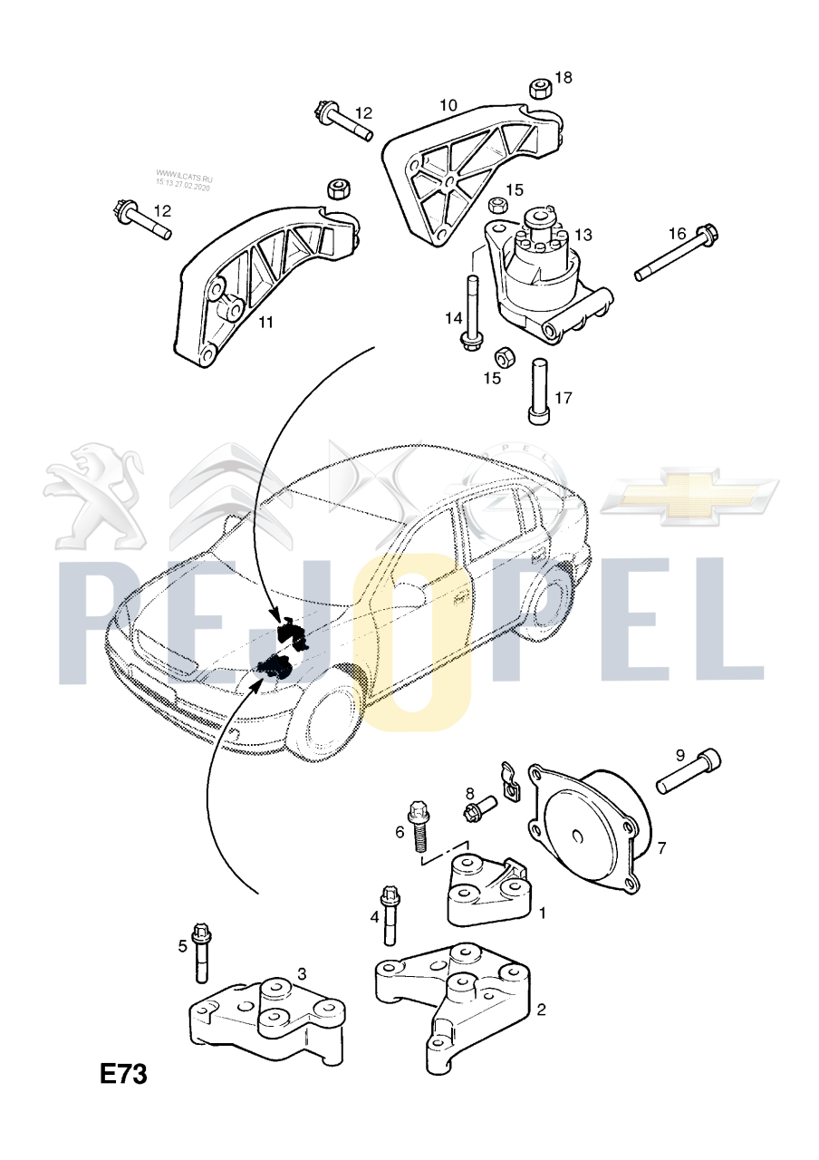 ASTRA G ZAFİRA A 98-04 BM MOTOR TAKOZ BRAKETİ : ARKA