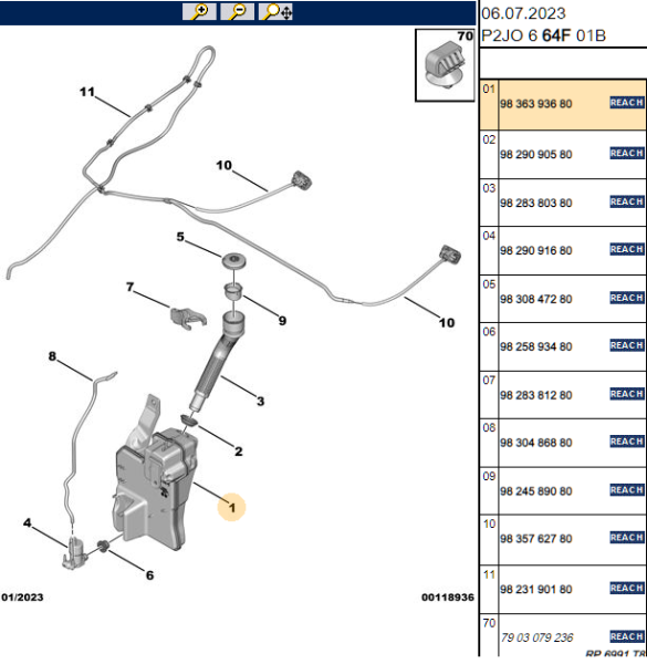 PEUGEOT & OPEL 2008 ( P24E ) / CORSA F ( P2JO ) CAM SİLECEK SU FISKİYE DEPOSU ( BORU HARİÇ )