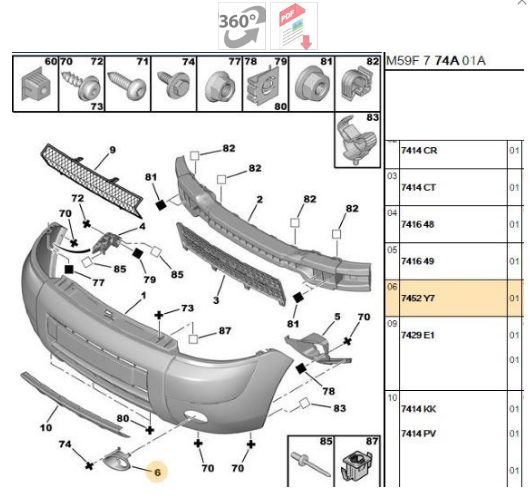 PEUGEOT & CITROEN -- PARTNER / BERLİNGO  2003 -->2010 --  SİS FAR YUVA ÇERÇEVESİ -- TAKIM -- KALİTELİ --