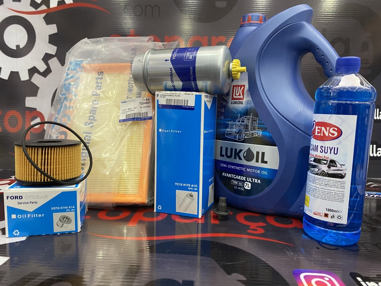 Transit V184 Komple Yağ Bakım Seti 10w30 7 Litre Lukoil Motor Yağı