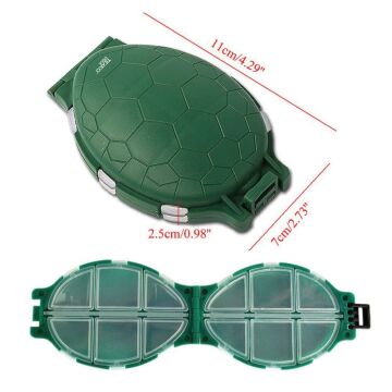 TAMSET İğne Kutusu 12 Gözlü Plastik Kaplumbağa Balıkçı Kutu