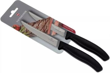Victorinox 12cm Tırtıklı Biftek Bıçağı 2'li Siyah 6.7933.12B