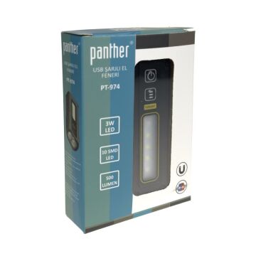 Panther 500 Lümen USB Şarjlı LED El Feneri PT-974