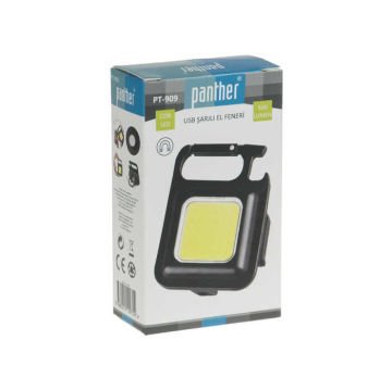 Panther 500 Lümen Mıknatıslı USB Şarjlı LED Fener PT-909