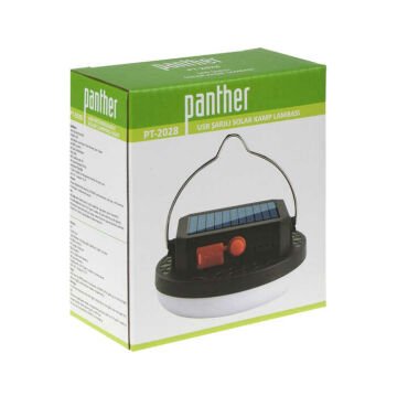 Panther 800 Lümen USB Şarjlı Solar Kamp Lambası PT-2028