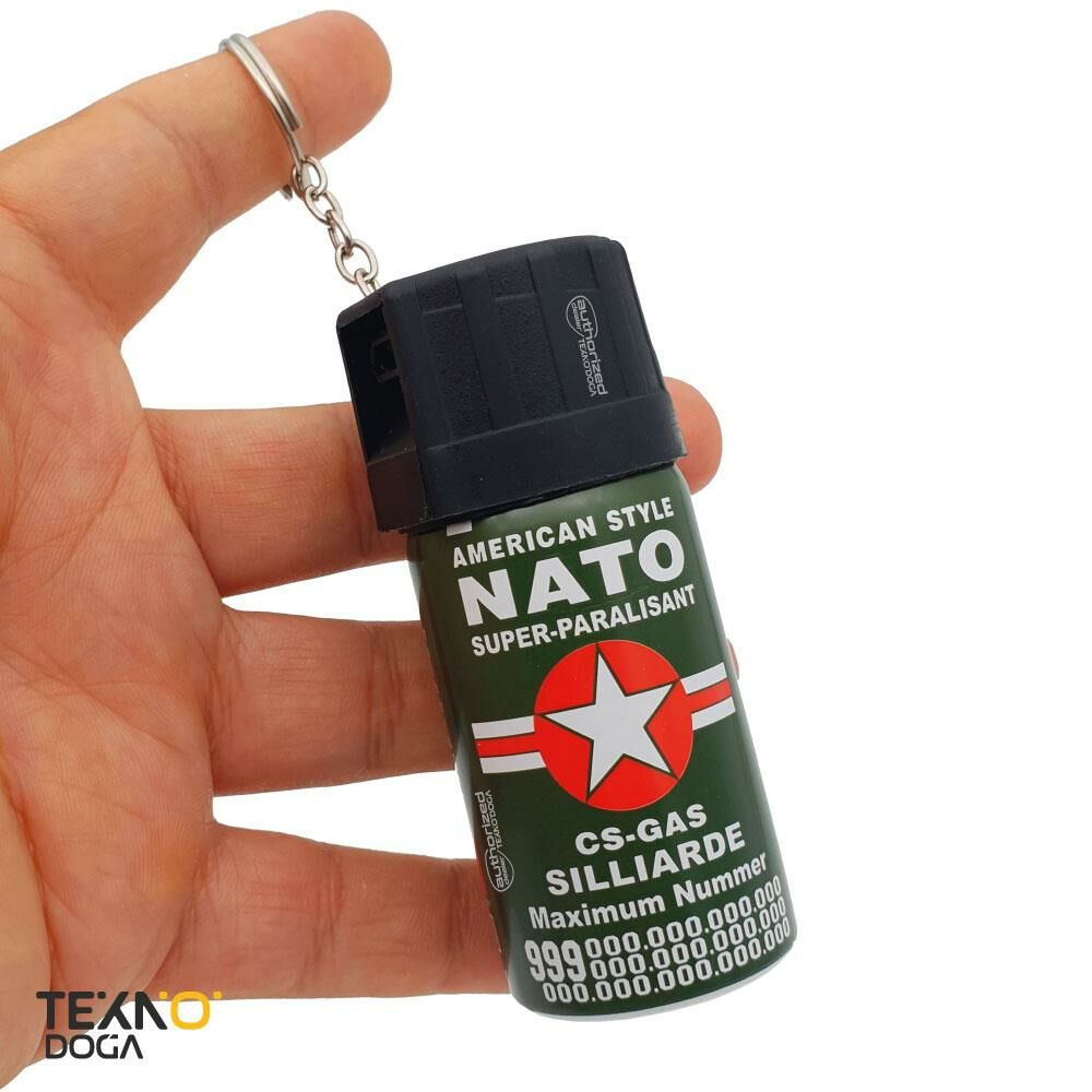 NATO Biber Gazı 40ml Anahtarlık Göz Yaşartıcı Sprey SKT:2027