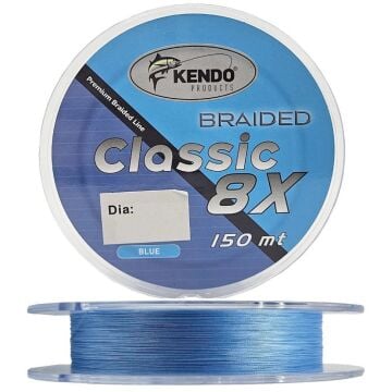 Kendo Classic 150m 8x 8 Kat Örgü İp Olta Misinası Blue 0.12mm