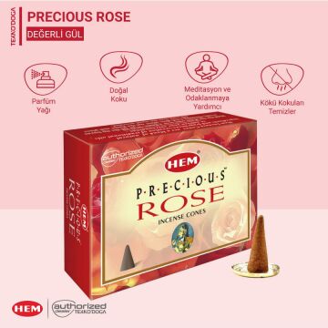 HEM Precious Rose Konik Tütsü 10ad Değerli Gül