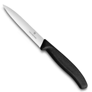 Victorinox SwissClassic 10cm Tırtıklı Soyma Bıçağı Siyah 6.7733