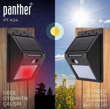 Panther Sensörlü Vahşi Hayvan Kovucu Solar Sokak Lambası PT-K24