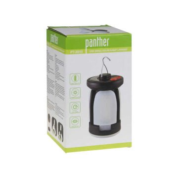 Panther 1000 Lümen Solar Kamp Lambası USB Şarjı PT-2033