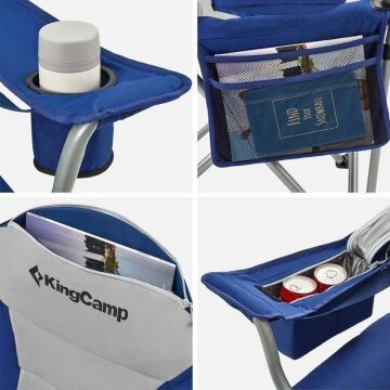 KingCamp Deluxe Kamp Sandalyesi Mavi/Gri