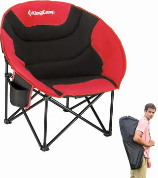KingCamp Moon Kamp Sandalyesi Siyah Kırmızı