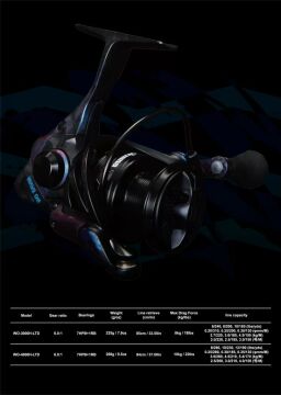 Okuma Wave Off WO-3000H-LTD Black Spin Olta Makinesi 8BB 6.0:1