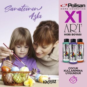 Polisan X1ART Multisurface Hobi Boyası 120ml - 0045 Siyah Orkide