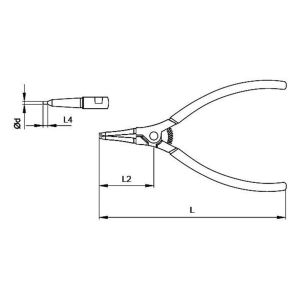 Ceta Form E65-44-0225 Dış Segman Pensesi 225 mm (Düz Uçlu-Yaylı)