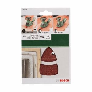 Bosch Multi Zımpara Kağıdı 10'lu Set, 102x62/93mm 40 Kum