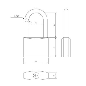 Master 500919 Uzun Asma Kilit Sarı Kaplama 63 mm