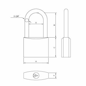 Master 500906 Uzun Asma Kilit Gri Kaplama 32 mm